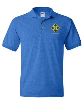 4th Infantry Division Embroidered Cotton Polo Shirt