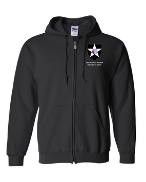 2nd Infantry Division Embroidered Hooded Sweatshirt with Zipper