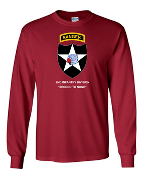 2nd Infantry Division w/ Ranger Tab Long-Sleeve Cotton Shirt -(Full Front)