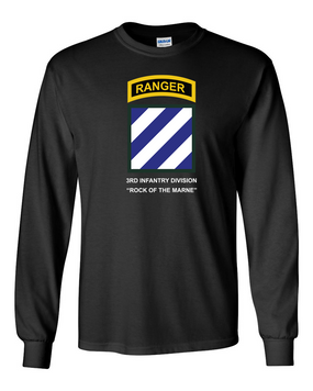 3rd Infantry Division w/ Ranger Tab Long-Sleeve Cotton Shirt -(Chest)