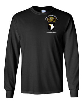 101st Airborne Division w/ Ranger Tab Long-Sleeve Cotton Shirt -(Pocket)