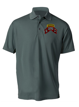 2-75 Ranger Battalion "Original Scroll" w/ Ranger Tab  Embroidered Moisture Wick Shirt (Paragon)