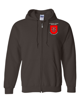 7th Special Forces Group  Embroidered Hooded Sweatshirt with Zipper