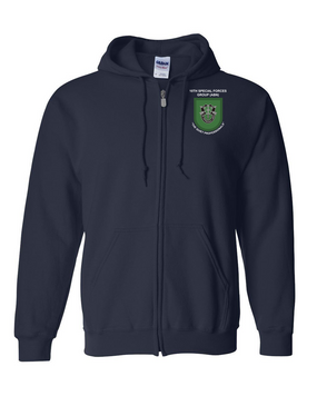 10th Special Forces Group  Embroidered Hooded Sweatshirt with Zipper