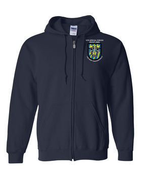 12th Special Forces Group  Embroidered Hooded Sweatshirt with Zipper
