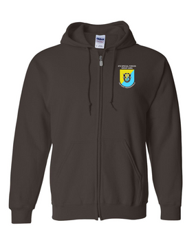 8th Special Forces Group  Embroidered Hooded Sweatshirt with Zipper