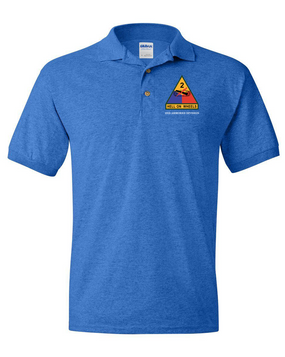 2nd Armored Division Embroidered Cotton Polo Shirt