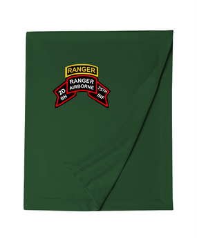 2/75th Ranger Battalion Original Scroll w/ Ranger Tab  Embroidered Dryblend Stadium Blanket