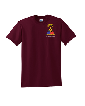 1st Armored Division w/ Ranger Tab Cotton T-Shirt (Pocket)
