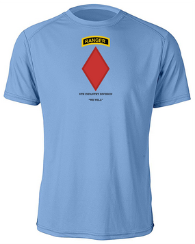 5th Infantry Division w/ Ranger Tab Moisture Wick Shirt -(Chest)