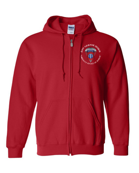 82nd Airborne Division (Para) Embroidered Hooded Sweatshirt with Zipper