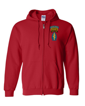 Triple Canopy Embroidered Hooded Sweatshirt with Zipper