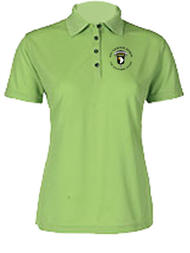 Ladies 101st Airborne Division Embroidered Moisture Wick Polo Shirt