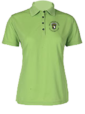 Ladies 101st Airborne Division Embroidered Moisture Wick Polo Shirt