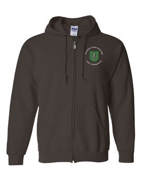 10th Special Forces Group Embroidered Hooded Sweatshirt with Zipper (C)
