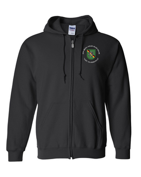 10th Special Forces Group (Europe)  Embroidered Hooded Sweatshirt with Zipper (C)