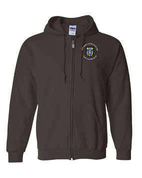 12th Special Forces Group  Embroidered Hooded Sweatshirt with Zipper (C)