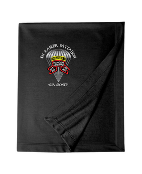1-75th Ranger Battalion Original Scroll w/ Ranger Tab Embroidered Dryblend Stadium Blanket (C)
