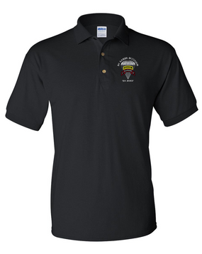 1-75th Ranger Battalion w/ Ranger Tab Embroidered Cotton Polo Shirt (C)