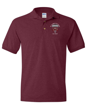 1-75th Ranger Battalion Original Scroll  Embroidered Cotton Polo Shirt (C)
