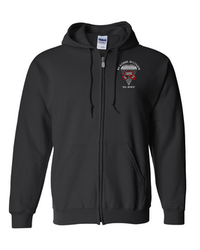 1-75th Ranger Battalion Original Scroll Embroidered Hooded Sweatshirt with Zipper (C)