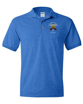 2-75th Ranger Battalion w/ Ranger Tab Embroidered Cotton Polo Shirt (C)