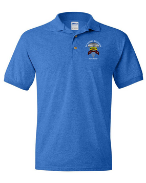 3-75th Ranger Battalion w/ Ranger Tab Embroidered Cotton Polo Shirt (C)