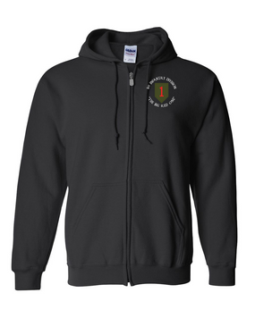 1st Infantry Division Embroidered Hooded Sweatshirt with Zipper (C)