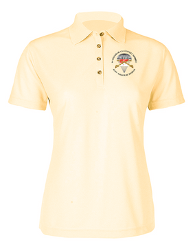 Ladies 1-17th Cavalry (Guidon) Embroidered Moisture Wick Polo Shirt