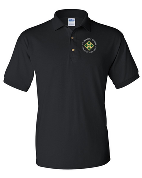 4th Infantry Division Embroidered Cotton Polo Shirt (C)