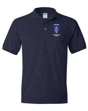 8th Infantry Division Airborne Embroidered Cotton Polo Shirt
