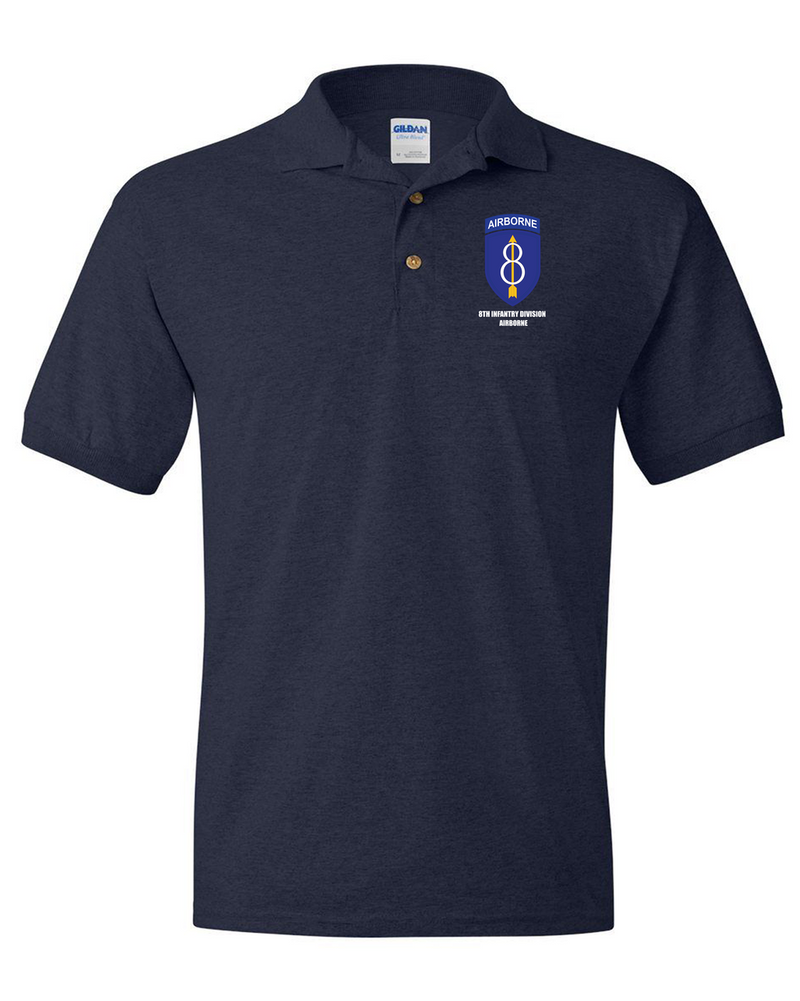 8th Infantry Division Airborne Cotton Polo Shirt