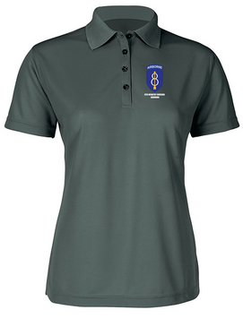 Ladies 8th Infantry Division Airborne Embroidered Moisture Wick Polo Shirt