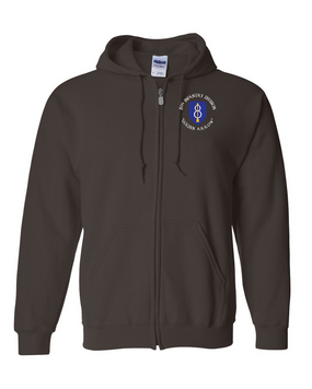 8th Infantry Division Embroidered Hooded Sweatshirt with Zipper (C)
