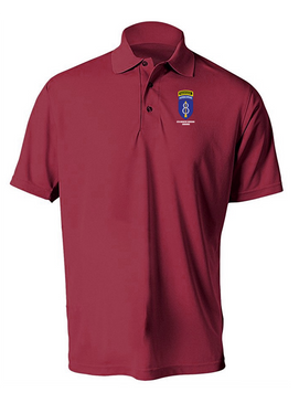 8th Infantry Division Airborne w/ Ranger Tab Embroidered Moisture Wick Polo