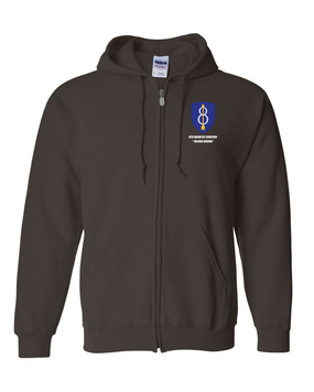 8th Infantry Division Embroidered Hooded Sweatshirt with Zipper