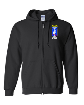 173rd Airborne Brigade w/ Ranger Tab Embroidered Hooded Sweatshirt with Zipper