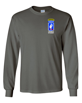 173rd Airborne Brigade w/ Ranger Tab Long-Sleeve Cotton Shirt  -Pocket