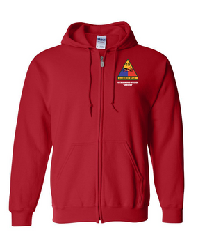 49th Armored Division  Embroidered Hooded Sweatshirt with Zipper