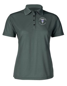 Ladies 325th Airborne Infantry Regiment Embroidered Moisture Wick Polo Shirt  (C)