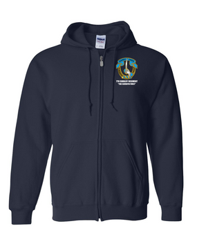 7th Cavalry Regiment Embroidered Hooded Sweatshirt with Zipper