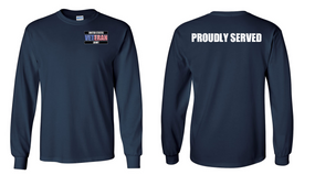 US Army Veteran Long-Sleeve Cotton Shirt  -Proudly- (P)