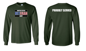 US Army Veteran Long-Sleeve Cotton Shirt  -Proudly- (FF)