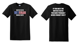 US Marine Corps Veteran Cotton T-Shirt -Fought-(FF)