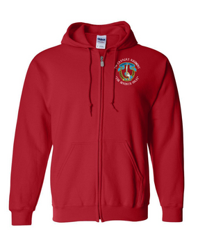 7th Cavalry Regiment Embroidered Hooded Sweatshirt with Zipper (C)