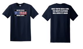 US Marine Corps Veteran Cotton T-Shirt -Lion-(FF)