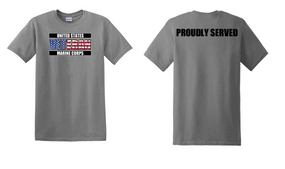 US Marine Corps Veteran Cotton T-Shirt -Proudly-(FF)