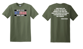 US Marine Corps Veteran Cotton T-Shirt -Reagan-(FF)