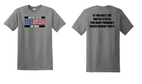 US Air Force Veteran Cotton T-Shirt -Fought-(FF)