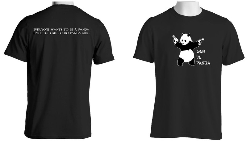 Gun Fu Panda  Short Sleeve Moisture Wick (Charcoal)